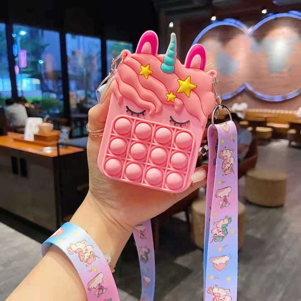 Ốp điện thoại silicon dẻo hình túi đồ chơi Pop it dễ thương giảm căng thẳng