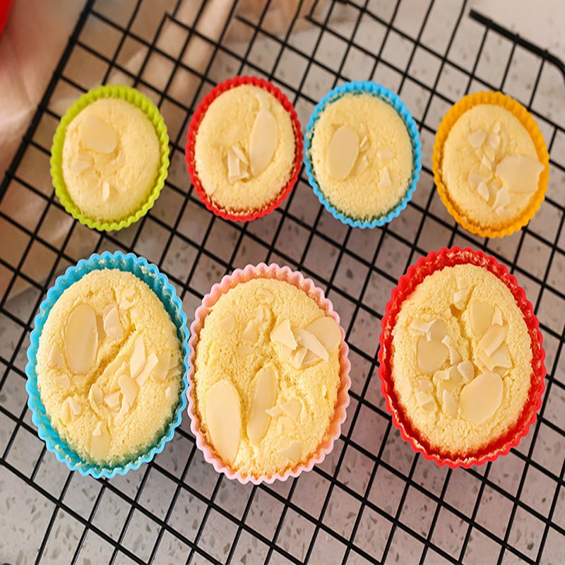 12 silicone ngẫu nhiên ly Muffin macaron màu cung cấp bếp kẹo màu bánh cốc nướng công cụ khay