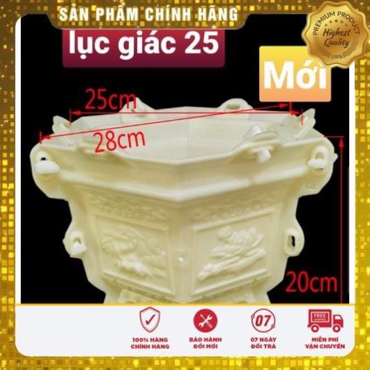 Khuôn Đổ Chậu Nhựa ABS Siêu Bền Đủ Bộ Lục Giác 25cm Tặng Búa Cao Su