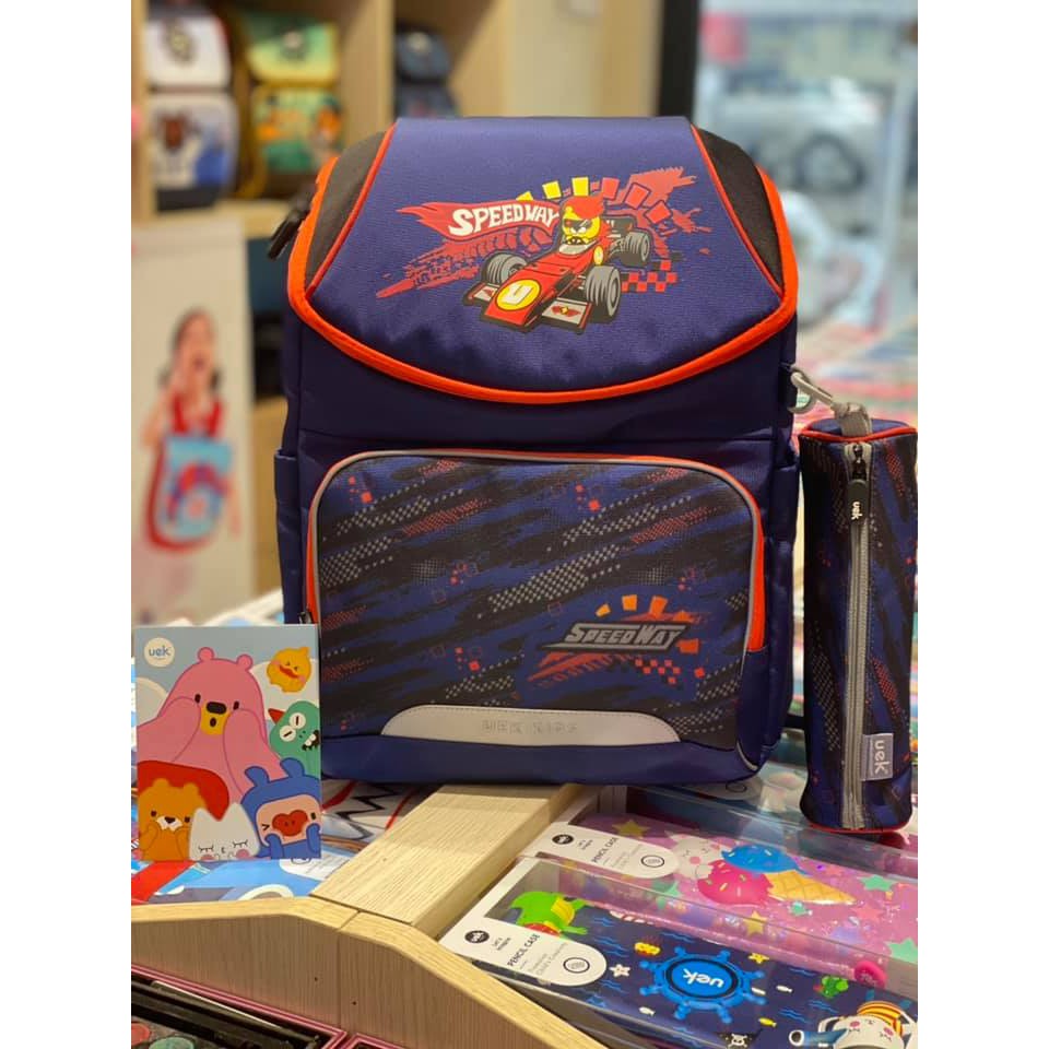 Balo chống gù UEK chính hãng siêu nhẹ 2021 cho bé trai tiểu học từ 25kg full box tặng kèm hộp bút đồng bộ