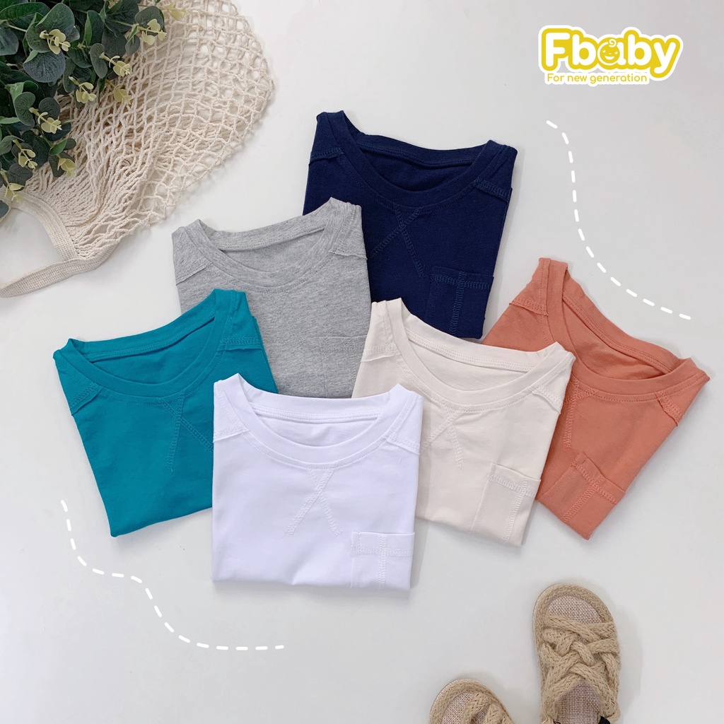 Áo thun cho bé trai / bé gái Fbaby áo sát nách chất liệu cotton mềm,BST áo bé trai thiết kế phối túi sành điệu