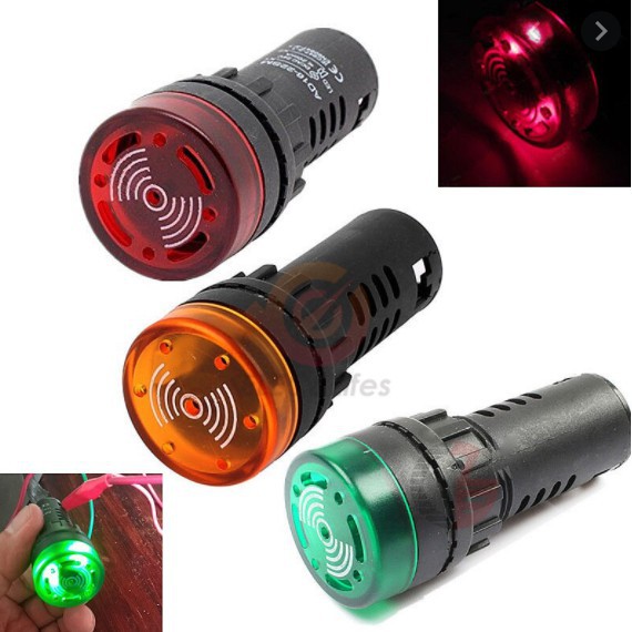 Đèn Báo Nguồn Có Còi AD16-22SM 220VAC