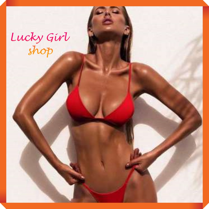 Bikini 👙 Quần Tam Giác Dây Áo Đệm Mút Quyến Rũ - Lucky Girl shop