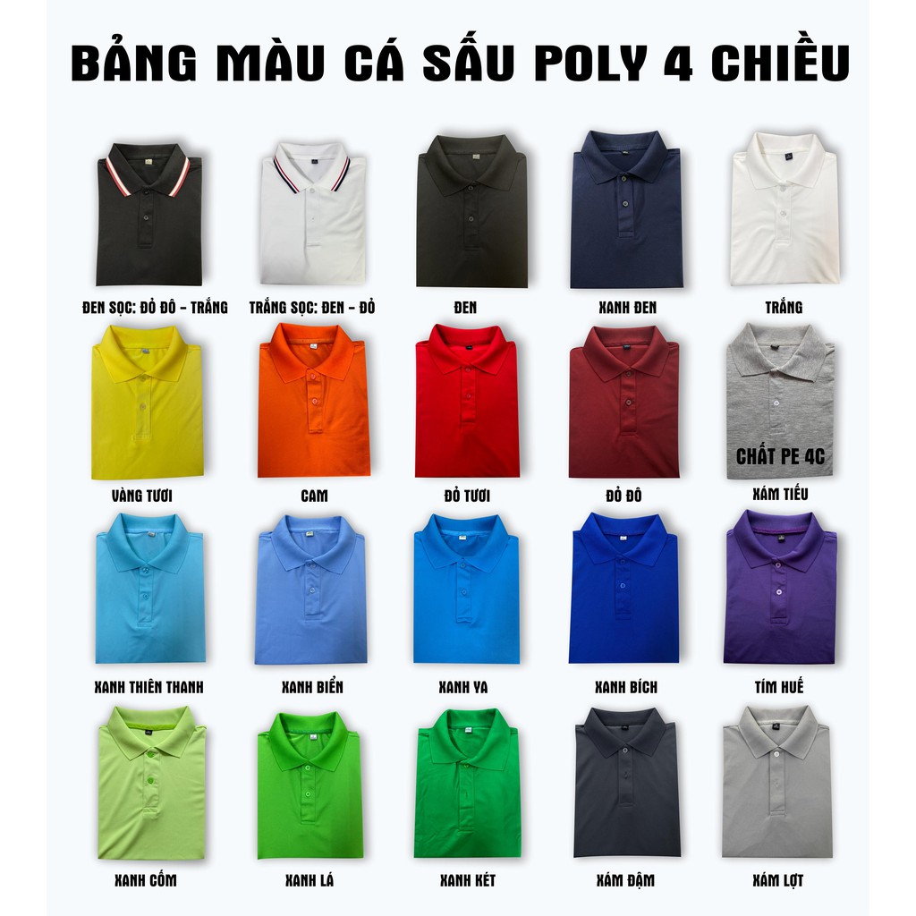 Áo đồng phục poly trụ trơn vải mịn