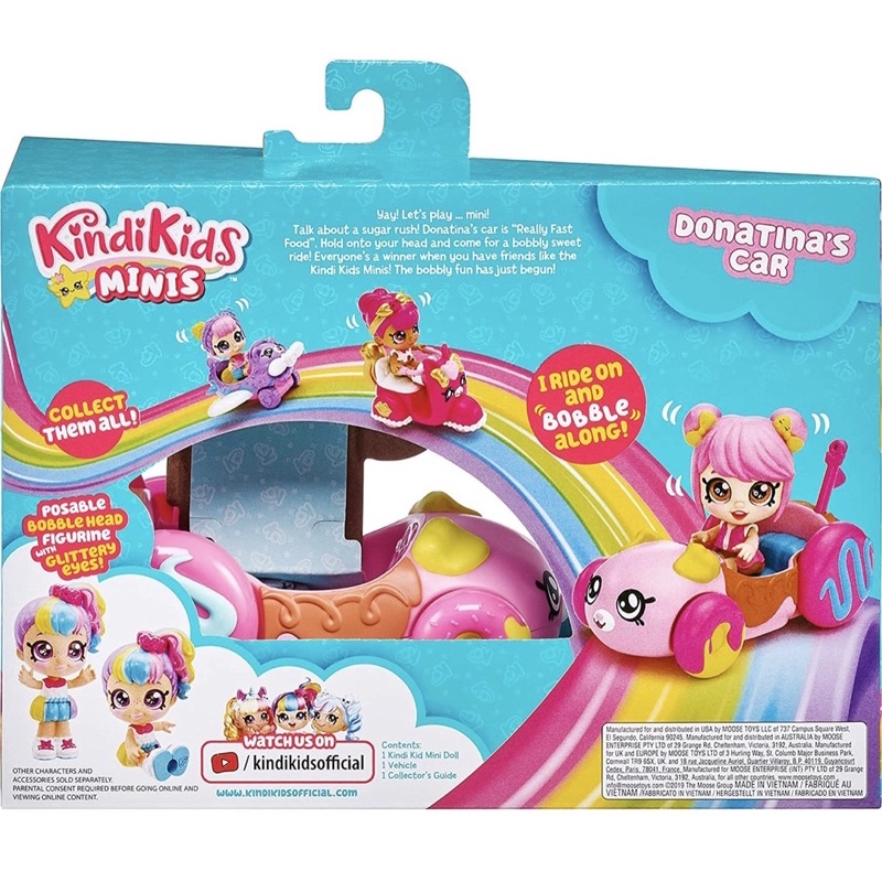 ⚡️𝐇𝐎𝐓⚡️KindiKids Minis-Hộp Xe Búp Bê Kindi Kids-Rainbow Kate’s Airplane/Lippy Lulu’s Scooter/Donatina’s Car