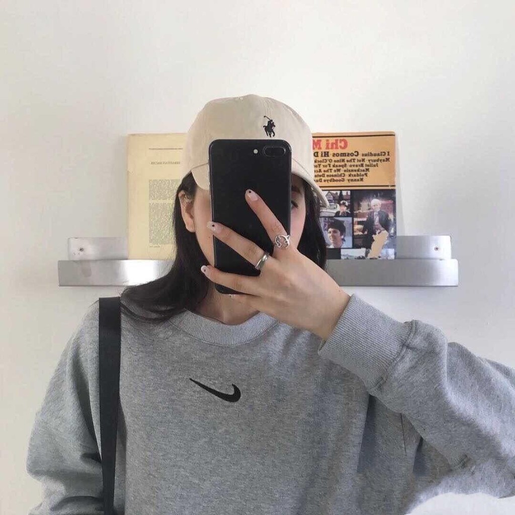 Áo Sweater Thêu Họa Tiết Nike Terry Size Lớn M-5xl