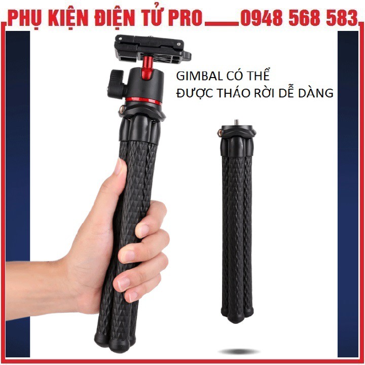 GIÁ ĐỠ ĐIỆN THOẠI, MÁY ẢNH, MÁY QUAY BẠCH TUỘC YT-138A CÓ GIMBAL