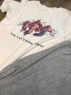 Set áo thun kèm chân váy thun qc