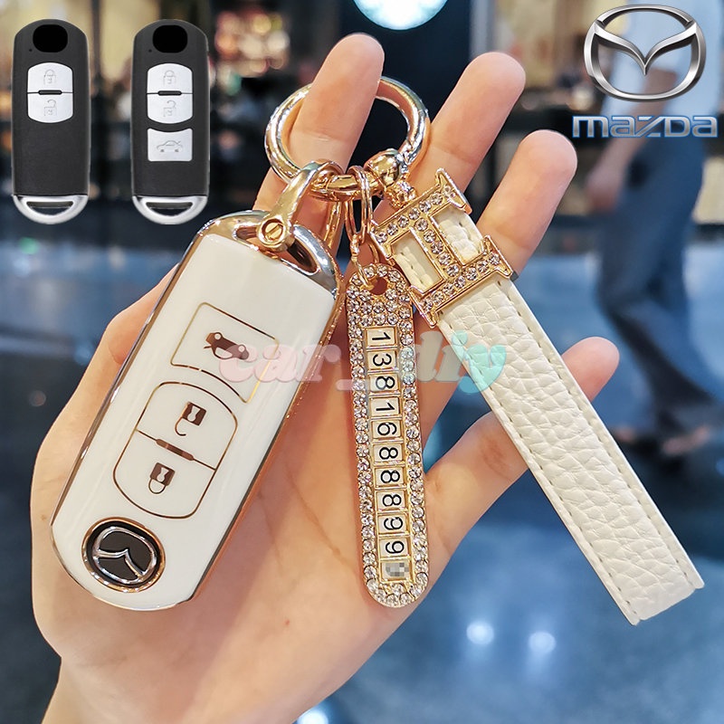 Vỏ Chìa Khóa Điều Khiển Từ Xa 2 / 3 Nút Bằng TPU Mềm Cho Mazda 2 3 6 Atenza Axela Demio CX3 CX7 CX5 CX9