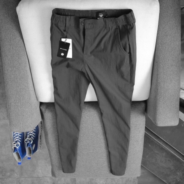 Quần baggy nam cúc khoá chun lưng chất đũi