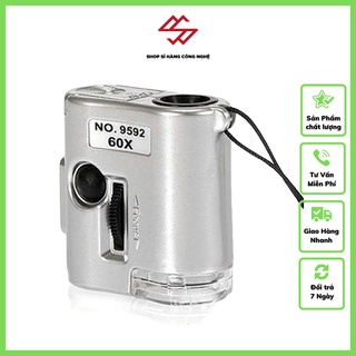 Kính lúp mini 💗𝑭𝑹𝑬𝑬𝑺𝑯𝑰𝑷💗 kính lúp 60x có đèn led v2