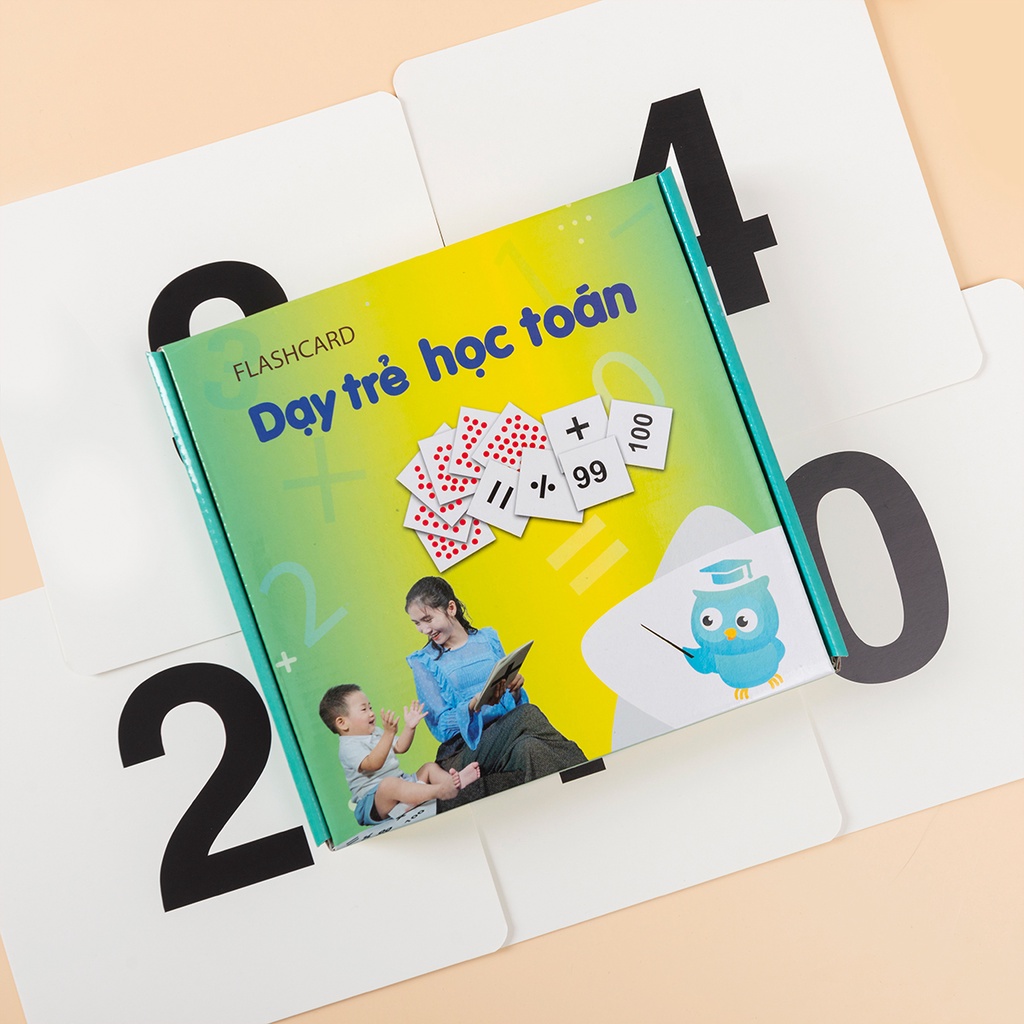 Flashcard Dạy Trẻ Học Toán - Phát triển tư duy logic cho bé từ 0-6 tuổi ( Bộ 59 Thẻ)