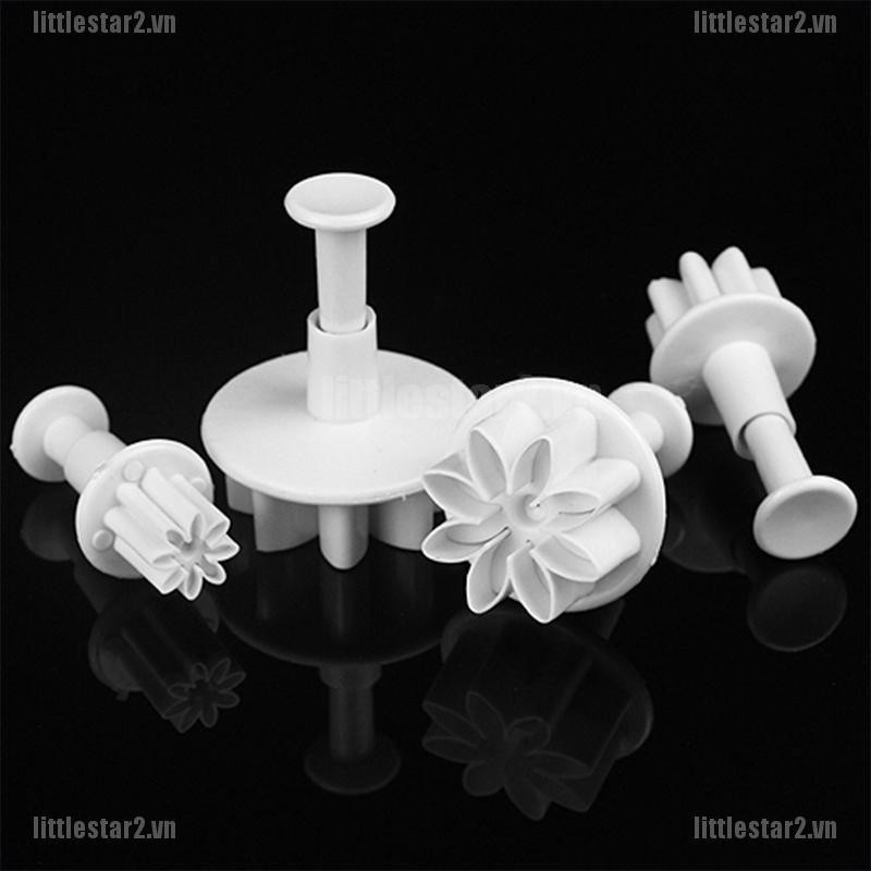 {MUV} 4X Cake Fondant Sugarcraft Decor Cookie Mould Mold Plunger Daisy Flower Cutter{CC}