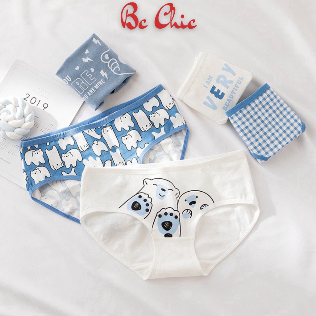 Quần Lót Nữ dễ thương set gấu đáng yêu kháng khuẩn thoáng mát tôn dáng co dãn mã Q107 BC_CHIC LINGERIE