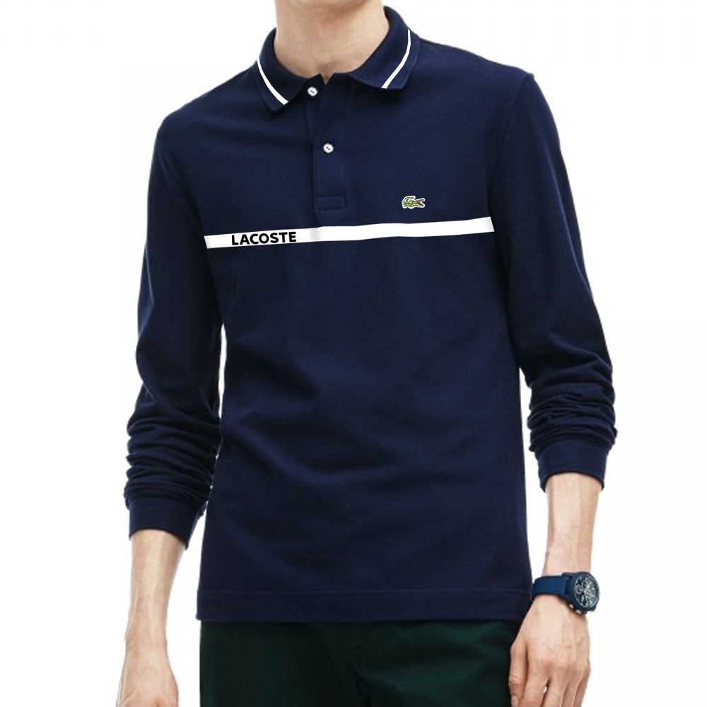 Áo thun nam có cổ polo cao cấp, màu kem phối viền sang trọng, Basis