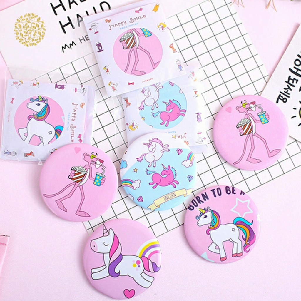 Gương Trang Điểm Mini Ngựa Pony Cầm Tay Siêu Xinh Cute