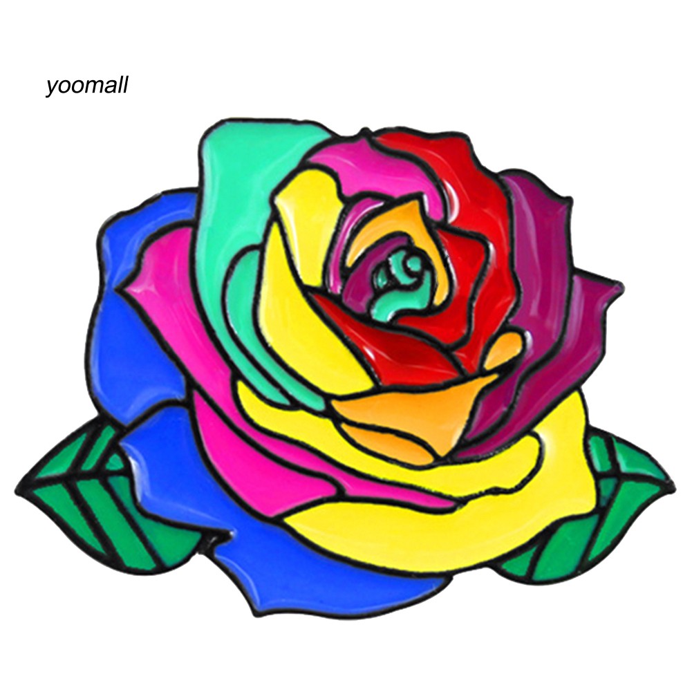 YOML✔Rainbow Rose Flower Brooch Pin Gay Pride Denim Jacket Collar Backpack Badge | BigBuy360 - bigbuy360.vn