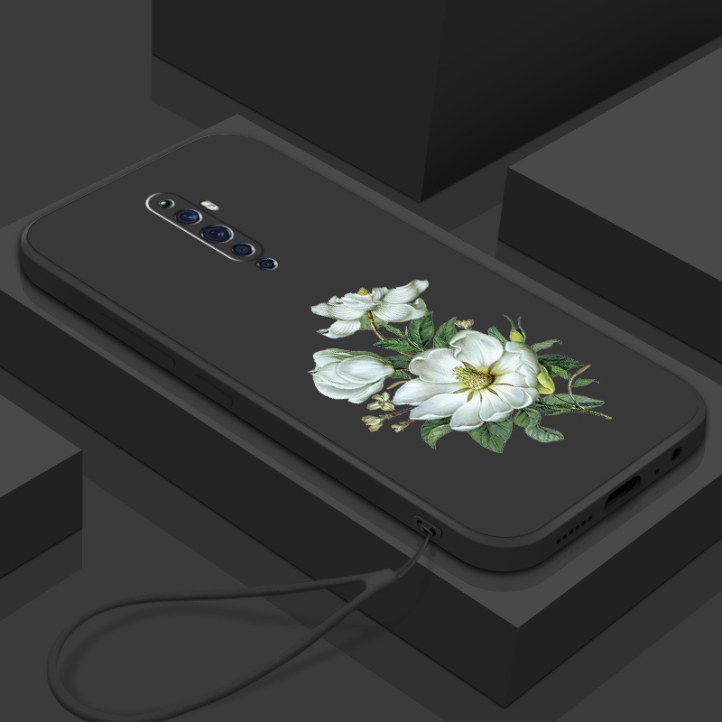 Ốp Điện Thoại Silicone Mềm Hình Hoa Nhài Có Viền Bảo Vệ Camera Cho OPPO reno2 f reno 2 reno 3 reno3 pro
