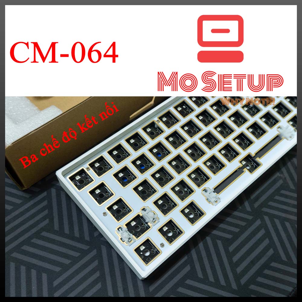 KIT Bàn Phím cơ CM064 hotswap Socket Gateron - CM064 bộ kit bàn phím layout 64 phím , có 3 chế độ kết nối.