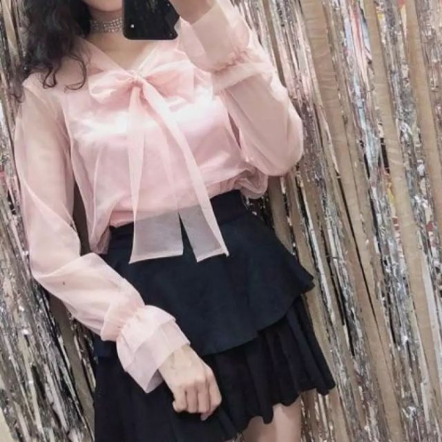 Áo lưới cột nơ form 52 kg trở lại