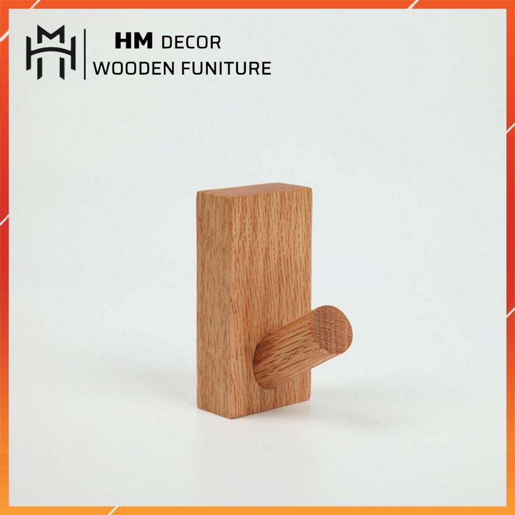 Móc treo tường,núm gỗ gắn tường treo đồ, phụ kiện mang phong cách Vintage - HM Decor