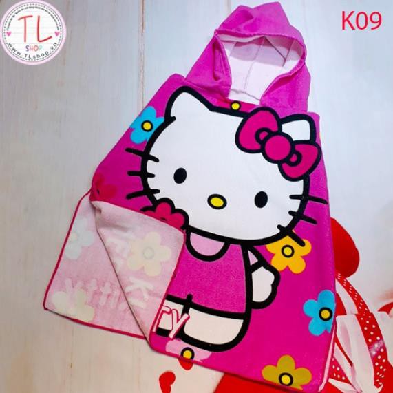 Khăn tắm - Khăn tắm choàng có mũ HELLO KITTY - Đồ dùng cho bé - Khăn tắm cho bé