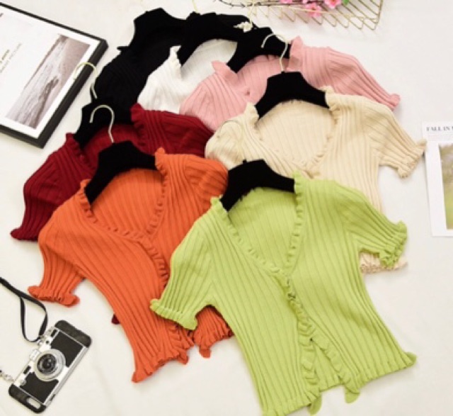 Sẵn xanh, tím, Hồng, kem, đen, hồng 10 giờ 😍 Áo croptop vintage Jennie BLACKPINK | BigBuy360 - bigbuy360.vn