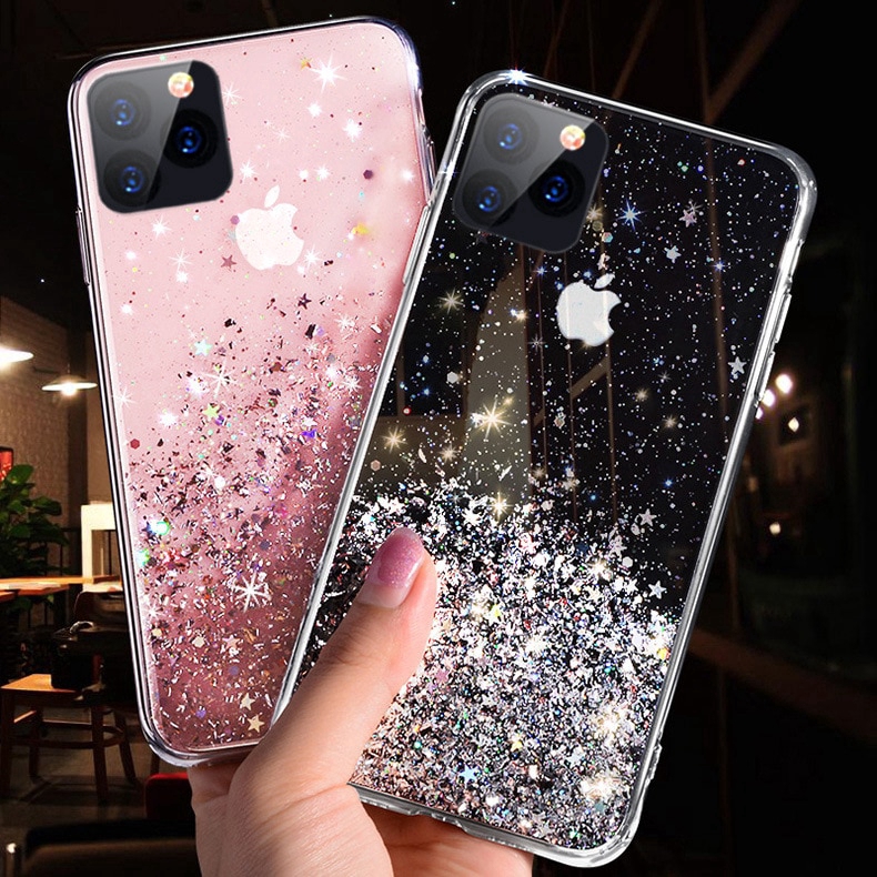 Ốp điện thoại trang trí kim tuyến lấp lánh iPhone 11 Pro X XS Max XR 6 6S 7 8 Plus