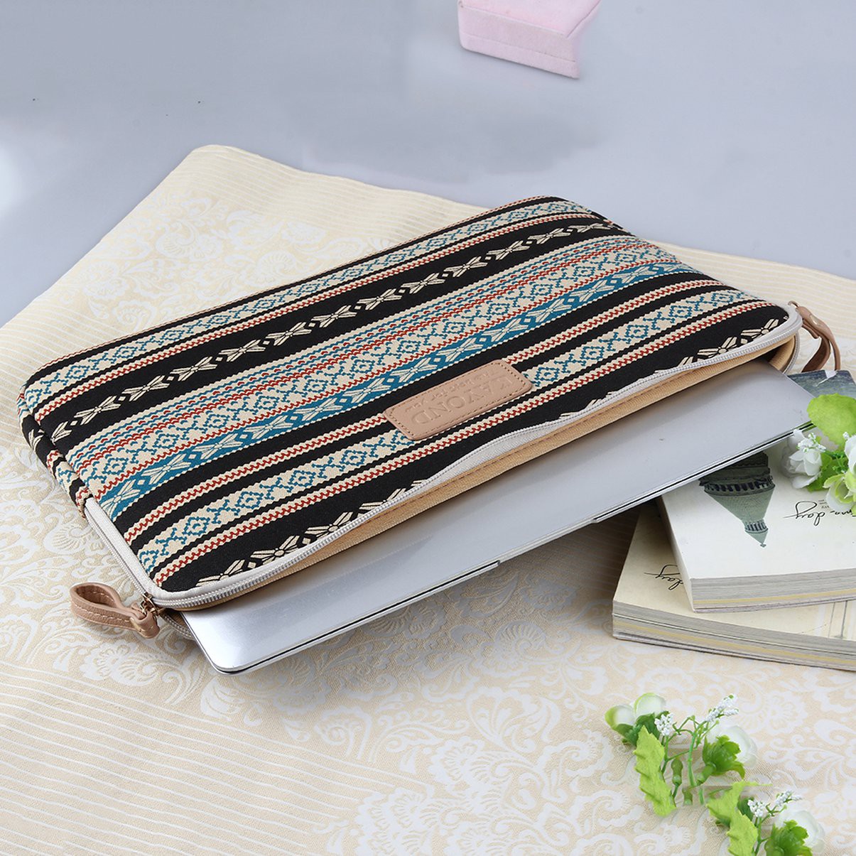 Túi Vải Canvas Đựng Laptop Notebook 12 / 14 / 15 Inch Phong Cách Bohemian