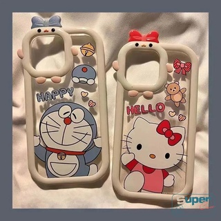 Ốp Điện Thoại Mềm Chống Sốc In Hình Doraemon / Mèo Kitty 3D Cho iPhone 6 6S 7 8 14 Plus 11 13 12 14 Pro MAX XR X XS MAX SE