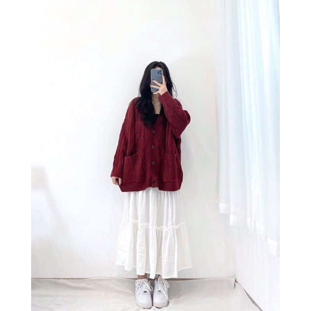 [Ảnh thật/video] Áo khoác Cadigan dáng dài len thừng form RỘNG OVERSIZE, ÁO LEN CHẤT ĐẸP khoác ngoài