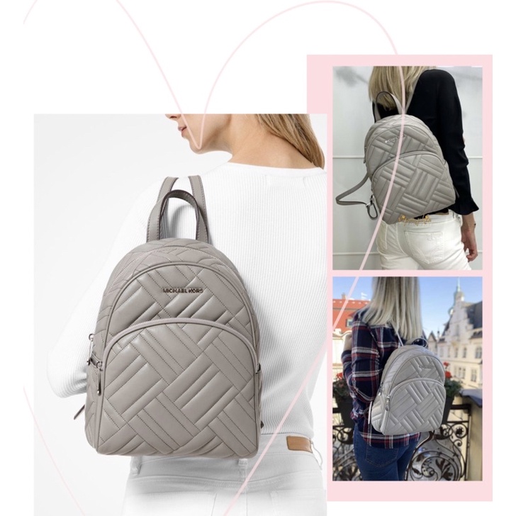 TNS-Balo form vuông size trung chần kiều Peyton hottrend M•K backpack-tone xám classic sang trọng