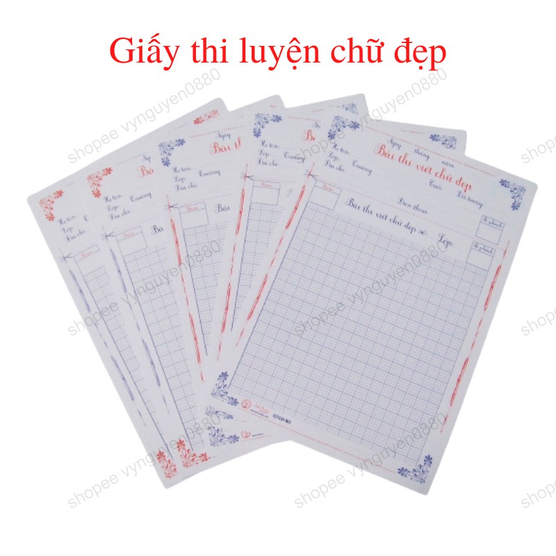 Xấp 50 tờ giấy thi viết chữ đẹp