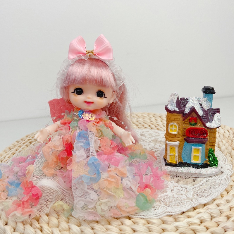 Búp Bê Bé Gái 17CM Mặc Quần Áo Dễ Thương