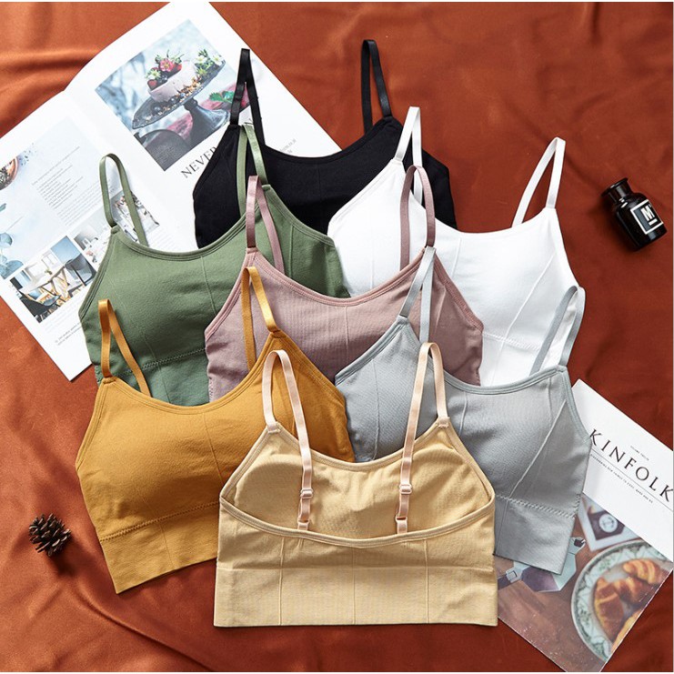 Áo bralette nữ áo bra thun cotton Tăm Hở Lưng Tập Gym 2 dây có chốt chỉnh cỡ PK15 | BigBuy360 - bigbuy360.vn