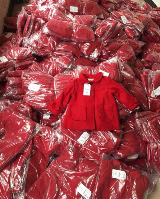 [ZARA XUẤT XỊN] Áo dạ đỏ Zara cho bé gái
