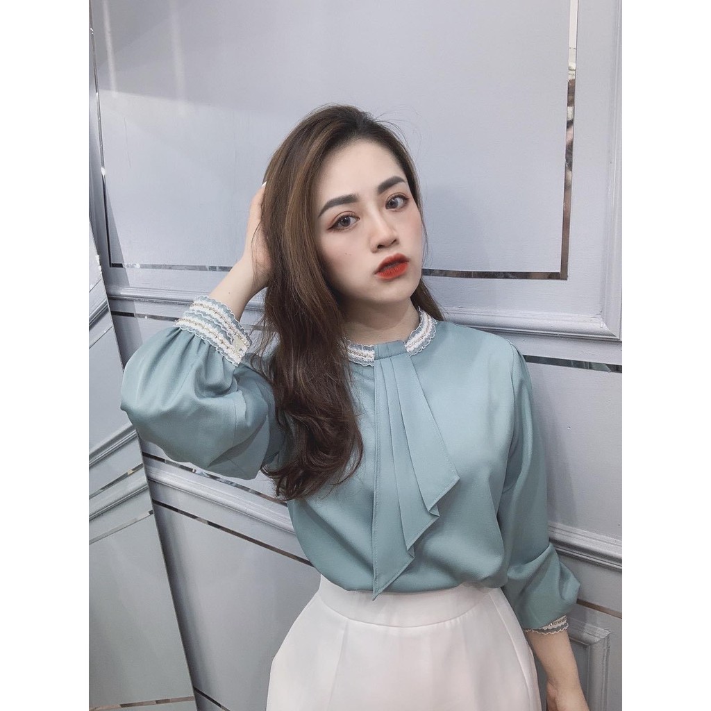 Áo lụa cổ cavat