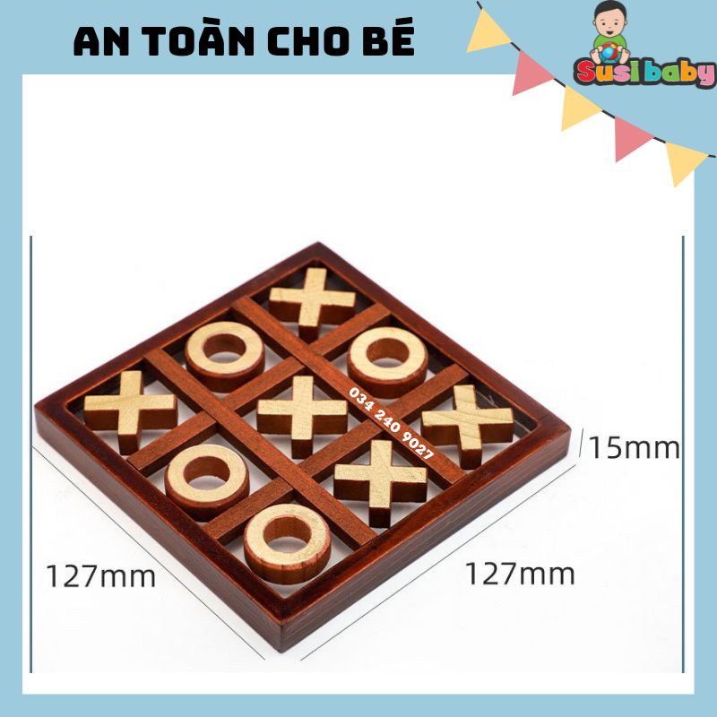 [KÈM QUÀ TẶNG] Bộ đồ chơi gỗ XO tic tac toe phát triển trí tuệ - Đồ chơi cho bé