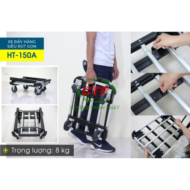 Xe đẩy hàng 4 bánh siêu rút gọn ADVINDEQ HT150A