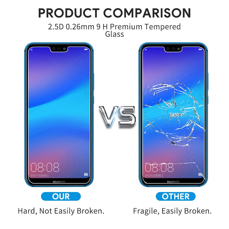 Kính cường lực bảo vệ màn hình siêu mỏng cho Huawei Nova 3/3i/3e/2i 8 Lite Honor 9 Lite Honor 9i P Smart kèm phụ kiện