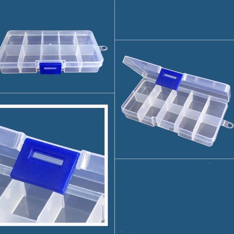 Hộp nhựa PP trong suốt 10 ngăn chứa đồ tiện lợi 211014