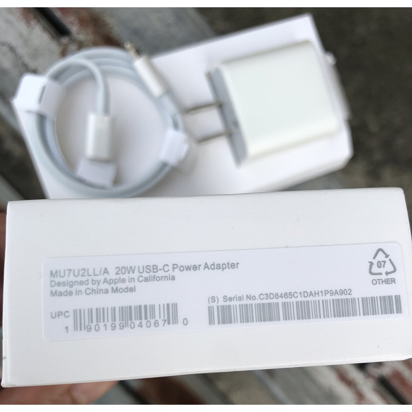 Bộ Sạc Điện Thoại 20W💎 Bộ Cáp Sạc 12 ProMax PD 20W USB Type-C To Lightning Đạt Chuẩn Sạc Cực Nhanh - BH 6 Tháng