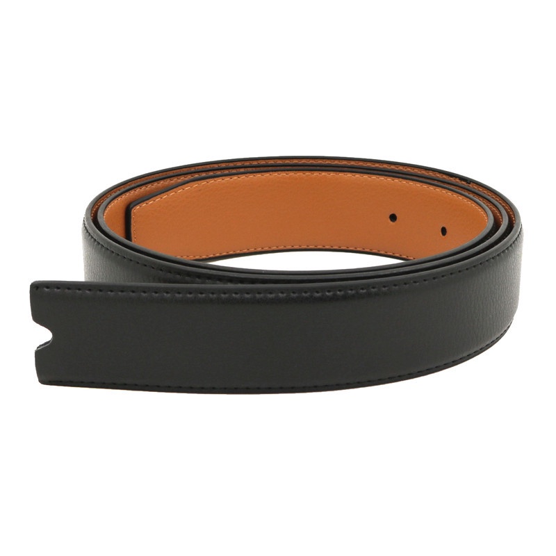 5 Màu Sắc Hai Mặt Đục Lỗ Thắt Lưng Không Khóa Mịn Khóa Da Thật Chính Hãng 3.3cm