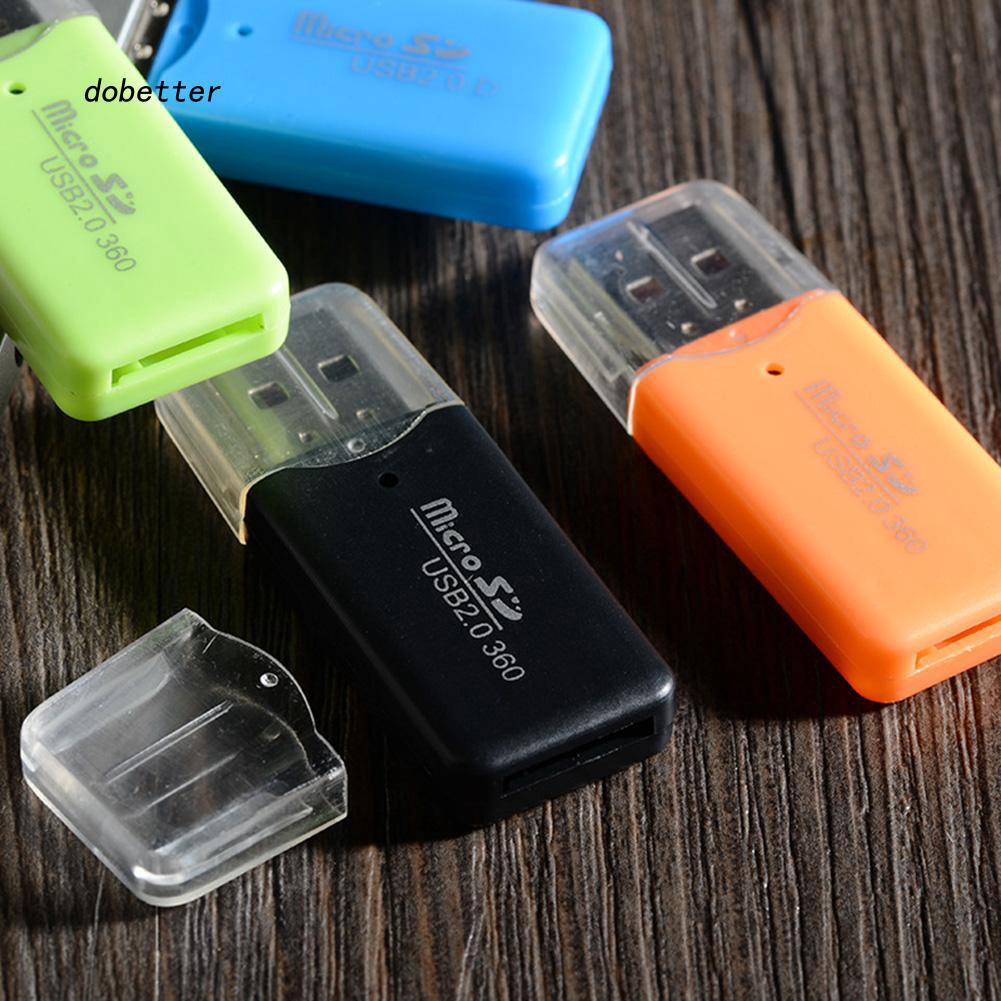 Đầu đọc thẻ nhớ USB 2.0 hỗ trợ thẻ SD TD nhiều màu sắc tiện dụng
