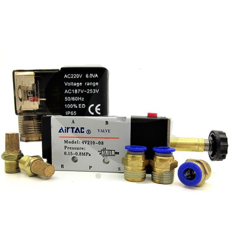 Van Điện Từ 4V210-08 AIRTAC - Van Điện Từ 1 Chiều AC220V Chính Hãng