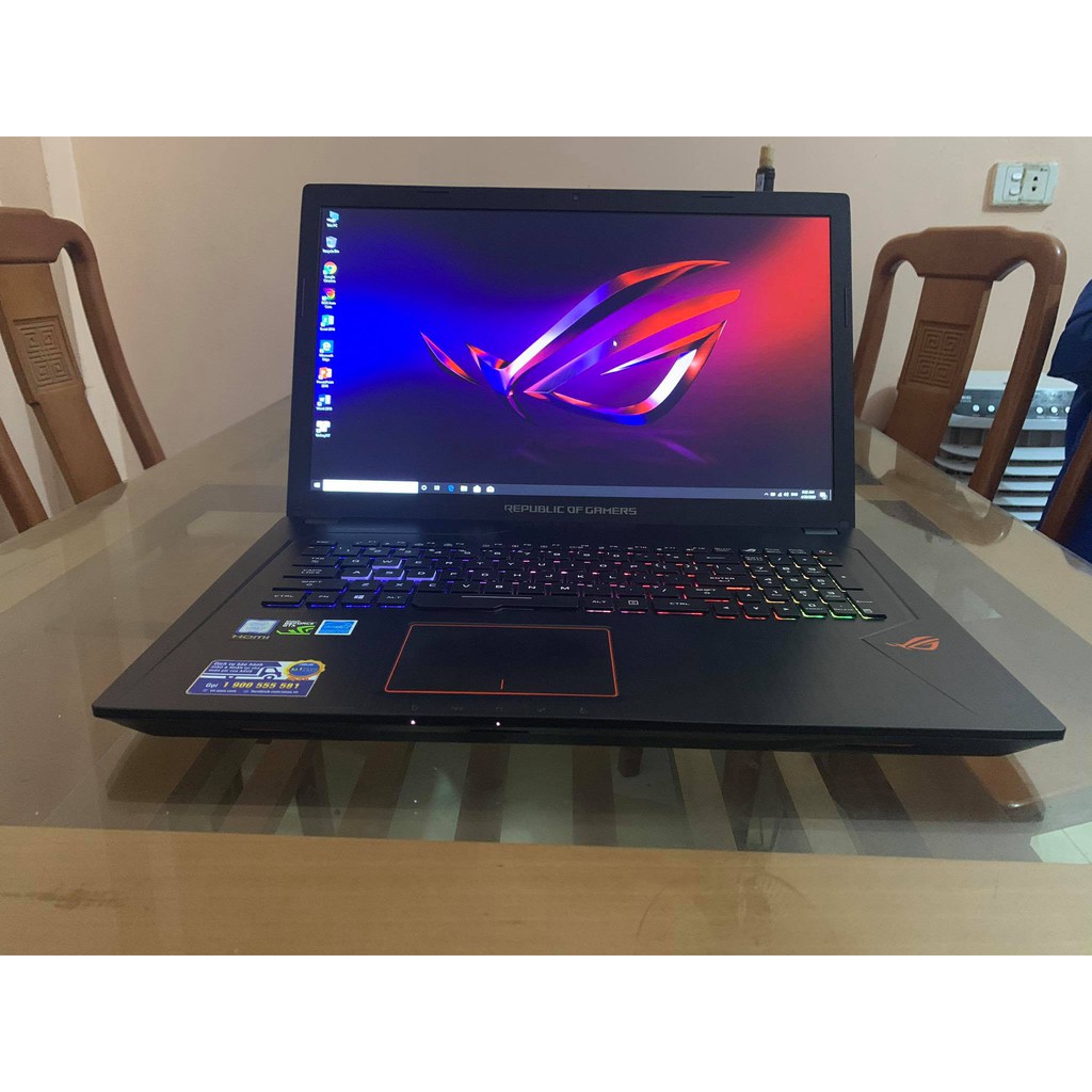 Máy tính gaming ROG GL753VE i7 7700 Ram 8G SSD M2 128G HDD 1000Gb Màn 17.3 FHD GTX 1050ti 4G