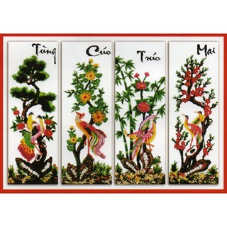 Tranh thêu tứ quý 222347