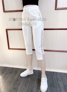 Quần ngố phối lưới 2 màu chất đũi