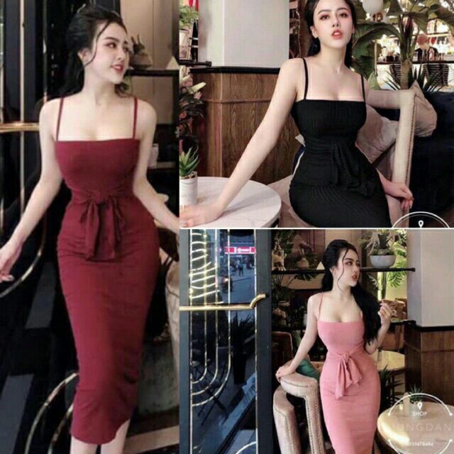 Đầm Body Thắt Nơ CĐ (Có ảnh Thật + video)
