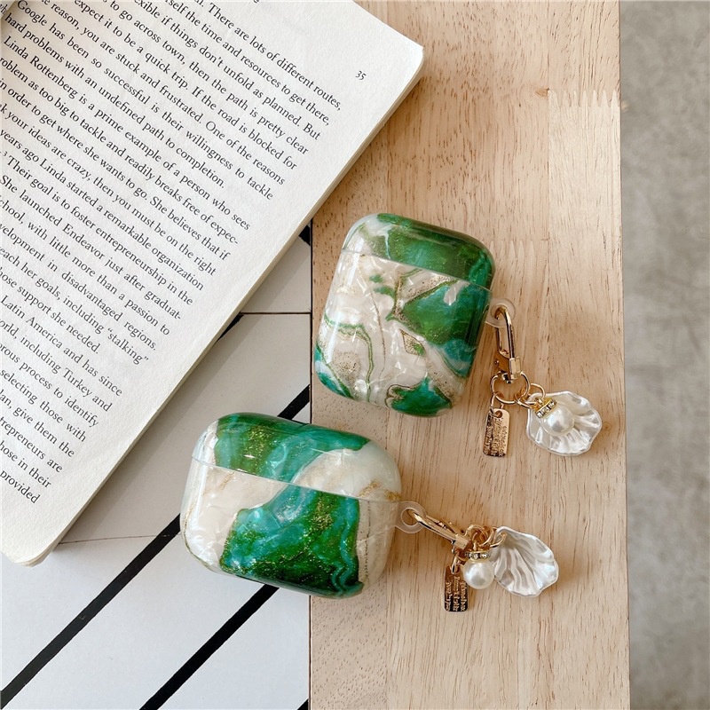 Miimall Airpods 3 Vỏ bảo vệ hộp đựng tai nghe Airpods1/2/AirPods Pro kết cấu vân đá hoa cương bằng silicon gắn dây treo ảipods 3 case